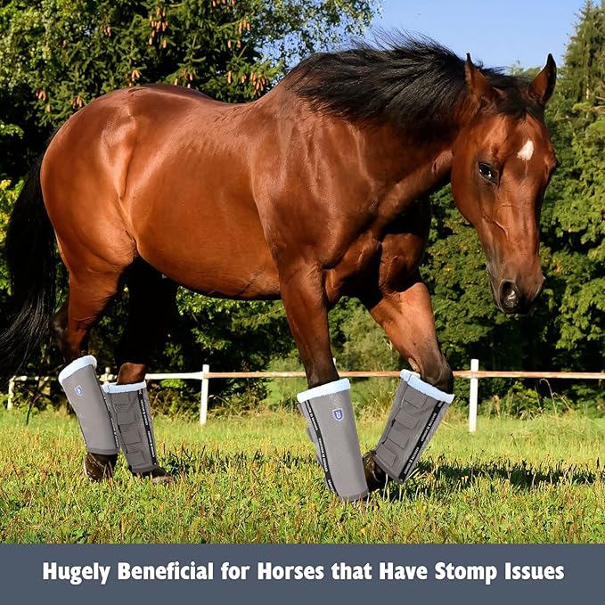 UV Protection Horse Leg Boots Breathable Mesh PVC Equine Guards Insect-Repellent Wraps Reduced Fatigue Equestrian Gear - Gray